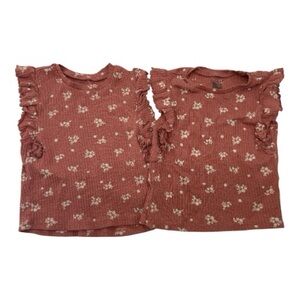 Modern Moments Rose Pink Floral Ruffle Sleeve Toddler Top